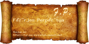 Fürjes Perpétua névjegykártya
